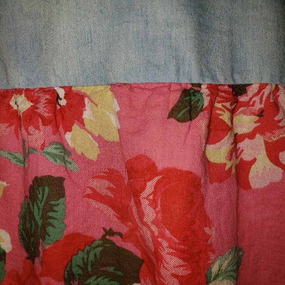 Pop real Denim and Florals Print Dress - Picture 5 of 7